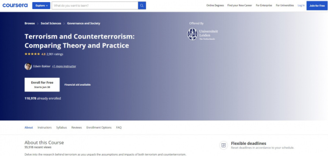 top best online terrorism courses