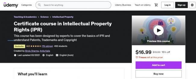 top best online intellectual property courses
